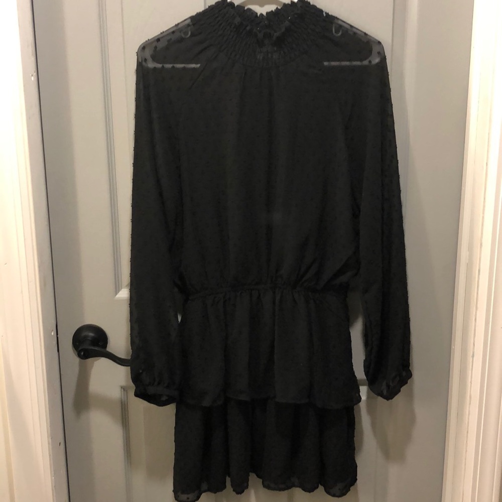 Black sheer long sleeve dress